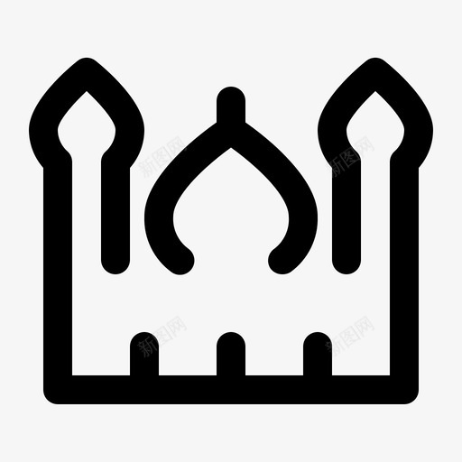 清真寺建筑外观svg_新图网 https://ixintu.com 建筑 清真寺 外观 宗教 线条