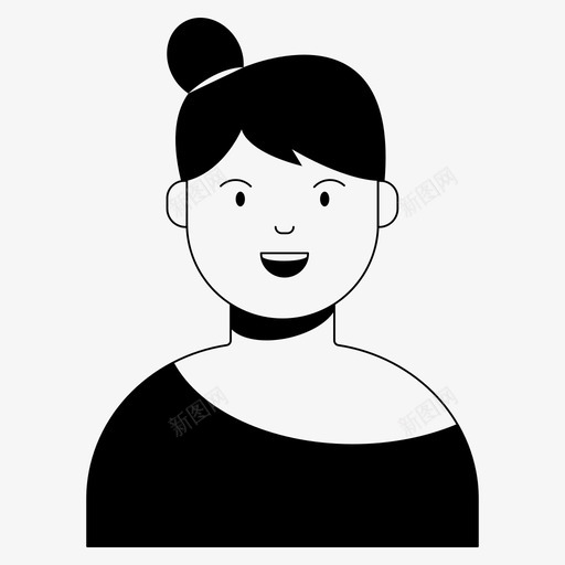 发髻女成人阿姨svg_新图网 https://ixintu.com 发髻 女发 成人 阿姨 姐姐 女人 女人家 家庭 化身 快乐 派对
