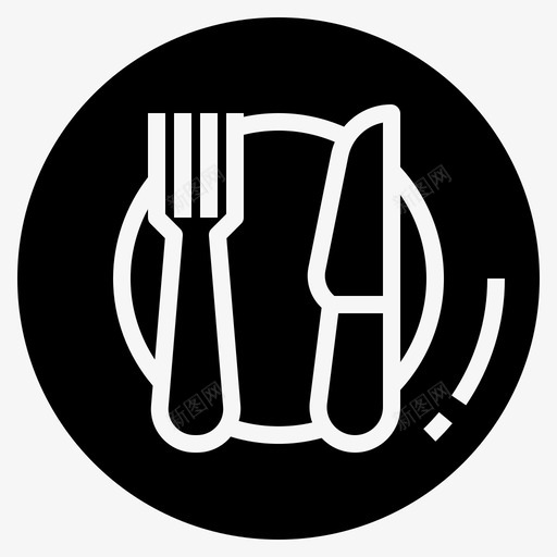餐厅菜叉svg_新图网 https://ixintu.com 餐厅 菜叉刀 盘子 酒店 固体