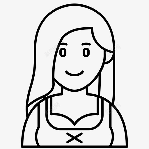 女性角色民间德国svg_新图网 https://ixintu.com 传统 女孩 女性 德国 德国美女 民族 民间 角色