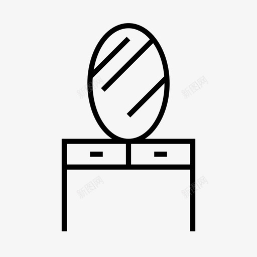 梳妆台家具镜子svg_新图网 https://ixintu.com 梳妆台 家具 镜子 镜台 风挡