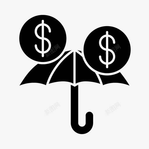 伞上的钱商业金融svg_新图网 https://ixintu.com 金融 钱伞 钱商业 商业