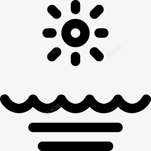 太阳与海海滩日出svg_新图网 https://ixintu.com 太阳 旅游 海滩 日出 度假