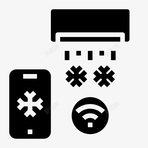 空调应用控制svg_新图网 https://ixintu.com 空调 应用 智能 手机 控制 遥控