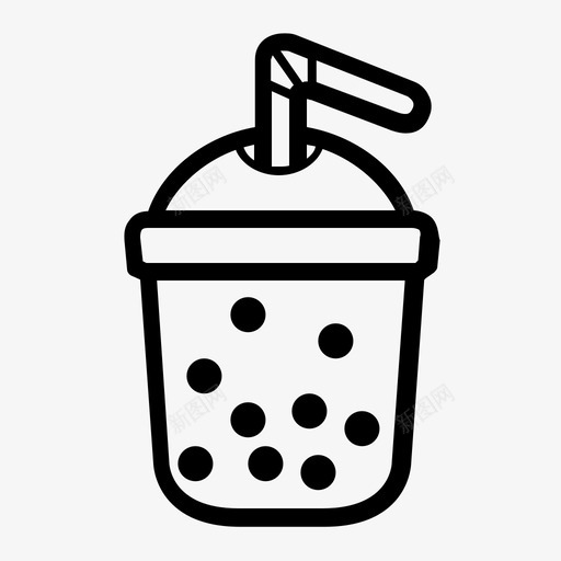 杯子波巴泡茶svg_新图网 https://ixintu.com 杯子 波巴 泡茶 稻草