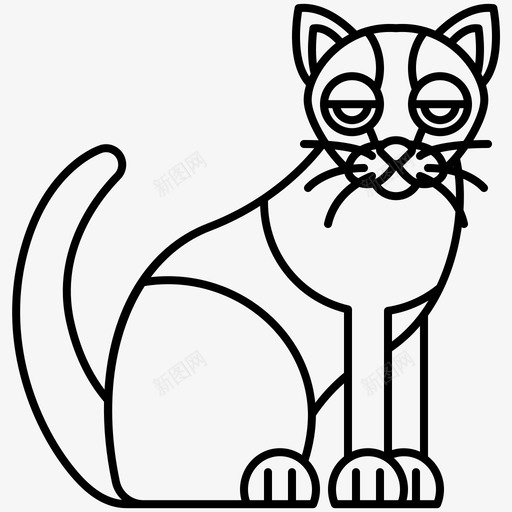 猫可爱家养svg_新图网 https://ixintu.com 可爱 家养 宠物 雪鞋 品种 猫线