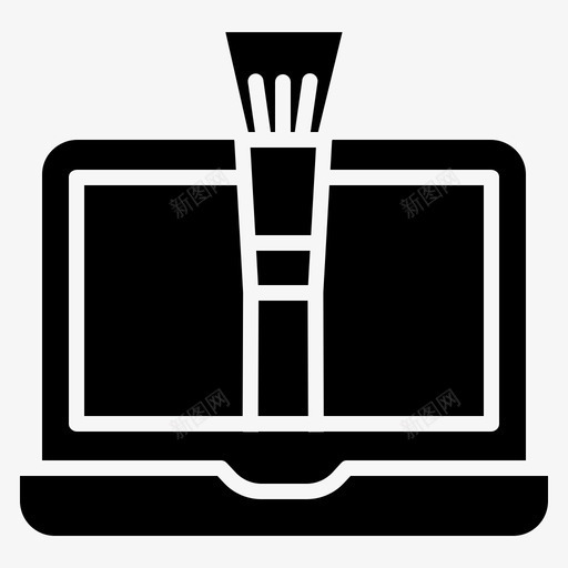 笔记本电脑刷子电脑svg_新图网 https://ixintu.com 笔记本 电脑 刷子 电脑设计 工具 创意