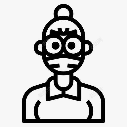 化身发髻女性svg_新图网 https://ixintu.com 化身 女性 发髻 眼镜 面具 轮廓