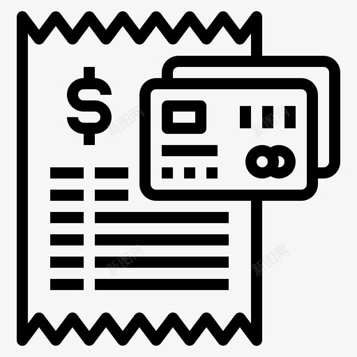 信用卡帐单借记卡svg_新图网 https://ixintu.com 信用卡 帐单 付款 借记卡 收据 大纲