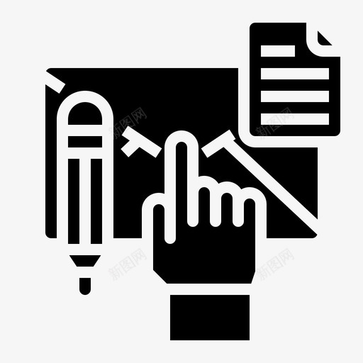 电子邮件信封手svg_新图网 https://ixintu.com 电子邮件 信封 铅笔 商务 实心