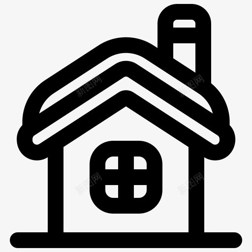 有雪的房子小屋圣诞节svg_新图网 https://ixintu.com 房子 圣诞节 小屋 冬天