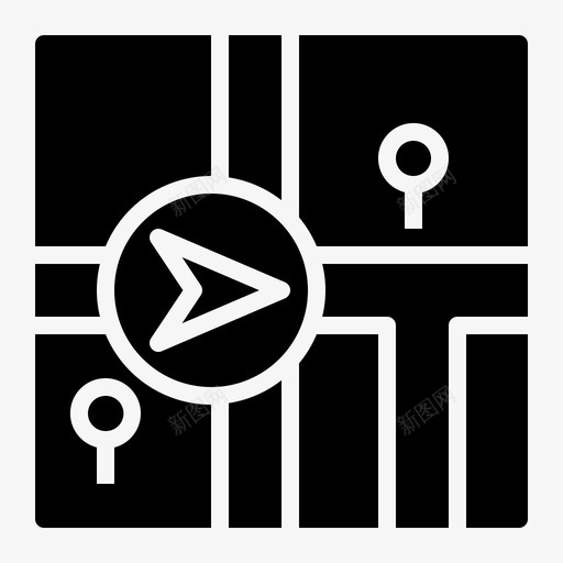 地图gps导航器svg_新图网 https://ixintu.com 导航 地图 路线 交通