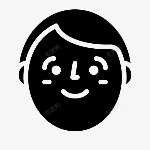 男孩脸侧面svg_新图网 https://ixintu.com 男孩 侧面 微笑 快乐 乐的