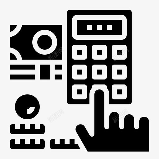 财务预算计算器svg_新图网 https://ixintu.com 财务预算 计算器 货币 付款 财务 实体