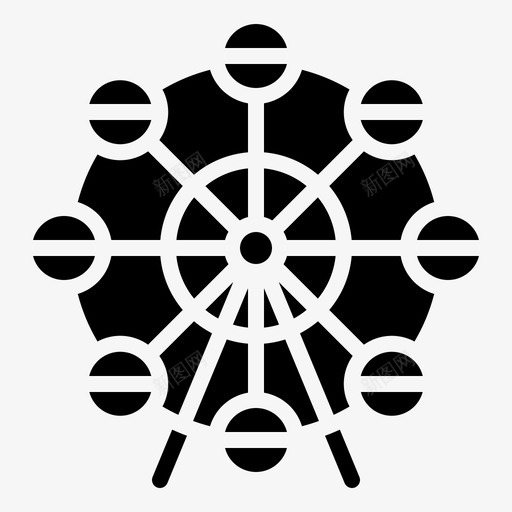 游乐园景点摩天轮svg_新图网 https://ixintu.com 游乐园 假期 景点 摩天轮 夏天