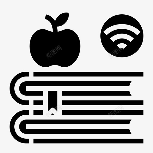 学习苹果书籍svg_新图网 https://ixintu.com 在线学习 学习 苹果 书籍