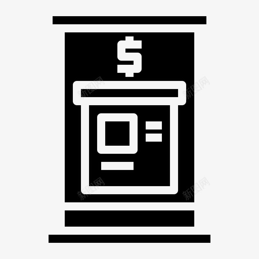 自动取款机现金点货币svg_新图网 https://ixintu.com 自动 取款机 现金 货币 城市 元素