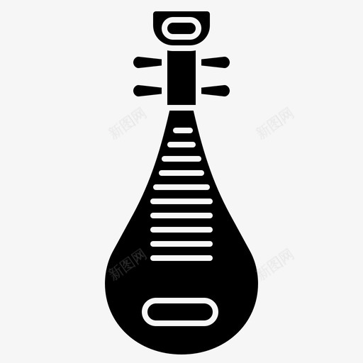 琵琶声学中文svg_新图网 https://ixintu.com 乐器 琵琶 声学 中文 弦乐 字形