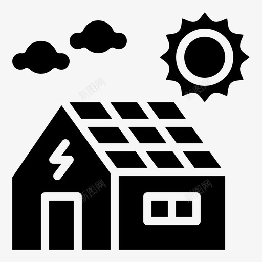 太阳能生态能源svg_新图网 https://ixintu.com 太阳能 生态 能源 住宅 阳光 固体