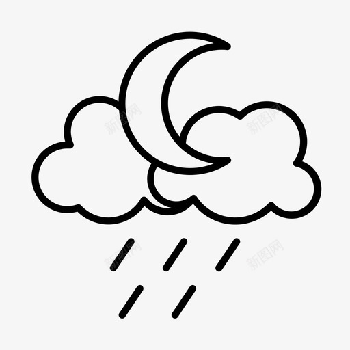夜雨季节天气svg_新图网 https://ixintu.com 季节 雨夜 雨季 天气