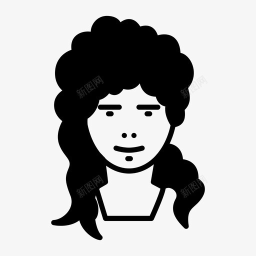 女孩脸卷发女士svg_新图网 https://ixintu.com 女孩 女士 卷发