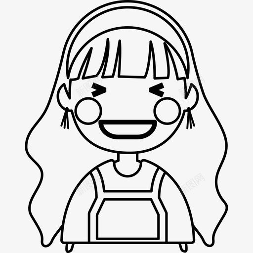 兴奋的女孩梁咧嘴笑svg_新图网 https://ixintu.com 女孩 兴奋 梁咧嘴 咧嘴 高兴 长波 波浪 表情