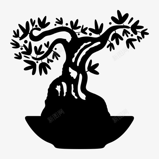 天然树盆景树叶svg_新图网 https://ixintu.com 天然 盆景 树叶 郁郁葱葱 花盆