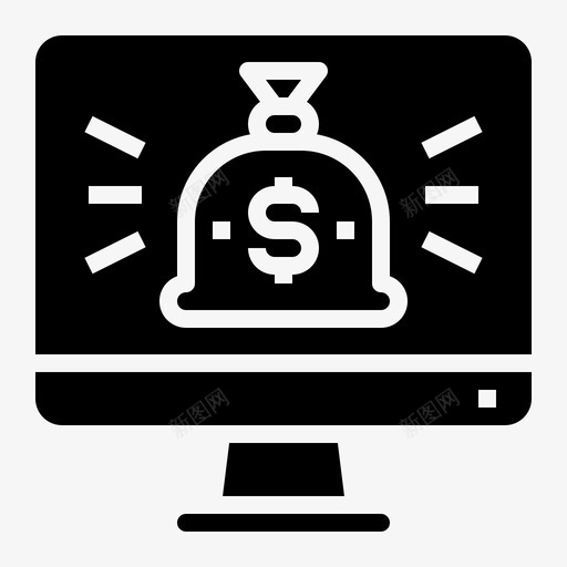 钱袋电脑储蓄svg_新图网 https://ixintu.com 钱袋 电脑 储蓄 储蓄金 金融 固体