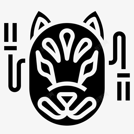 狐狸面具文化日本svg_新图网 https://ixintu.com 狐狸 面具 日本 文化 北辰 固体
