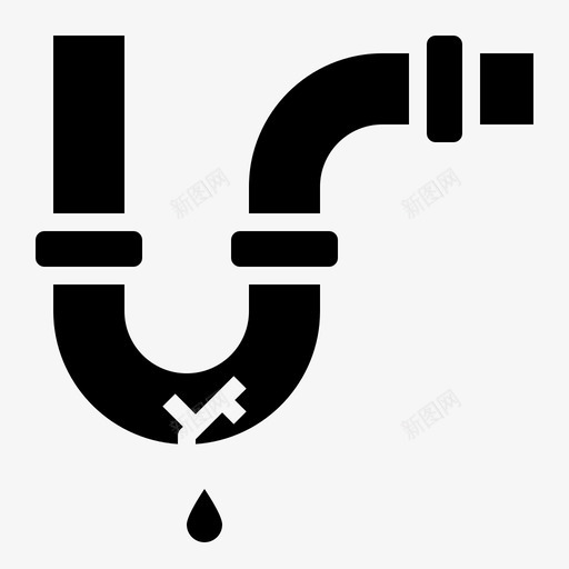 漏水破损家庭修理svg_新图网 https://ixintu.com 管工 水管 漏水 破损 家庭 修理 管道 工具
