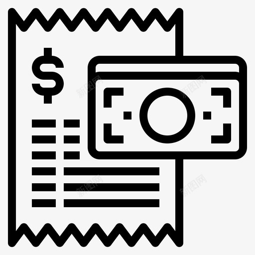现金帐单货币svg_新图网 https://ixintu.com 帐单 付款 现金 货币 收据 大纲