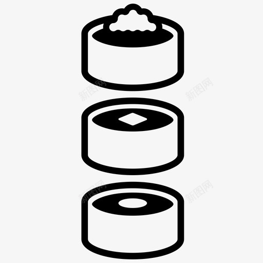 寿司卷食品日式svg_新图网 https://ixintu.com 寿司 食品 日式 快餐 美味 快乐