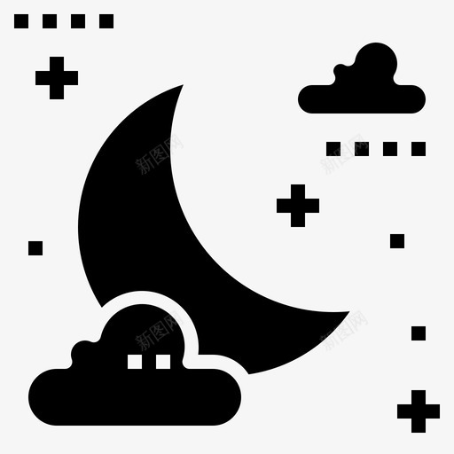 多云的夜晚大气气象学svg_新图网 https://ixintu.com 多云 云的 夜晚 大气 气象学 月亮 星星 空间 星系 固体