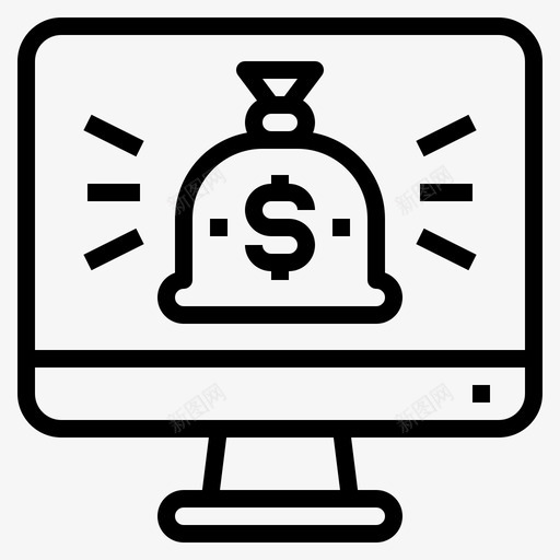 钱袋电脑储蓄svg_新图网 https://ixintu.com 钱袋 电脑 储蓄 财务 概要