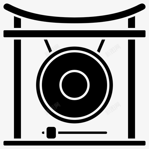 锣亚洲乐器svg_新图网 https://ixintu.com 乐器 亚洲 声音 传统 字形