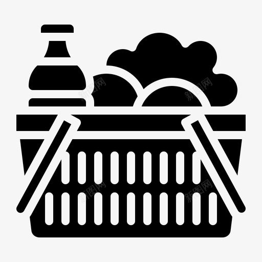 杂货店购物篮超市svg_新图网 https://ixintu.com 超市 杂货店 购物篮