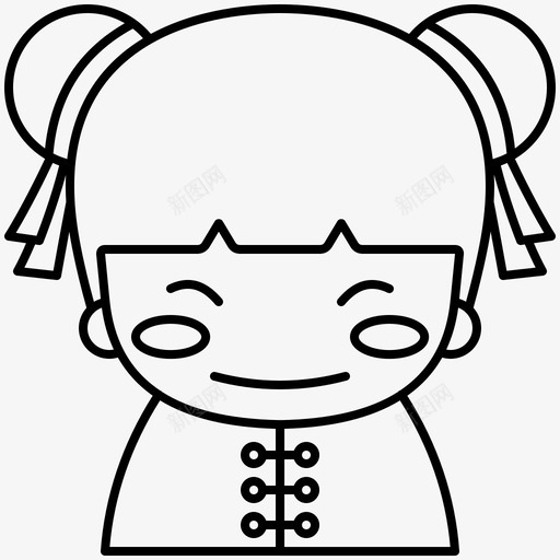 中国女孩庆祝文化svg_新图网 https://ixintu.com 中国 女孩 庆祝 文化 快乐 新年 系列