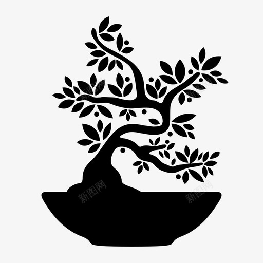 天然树盆景树叶svg_新图网 https://ixintu.com 天然 盆景 树叶 郁郁葱葱 花盆