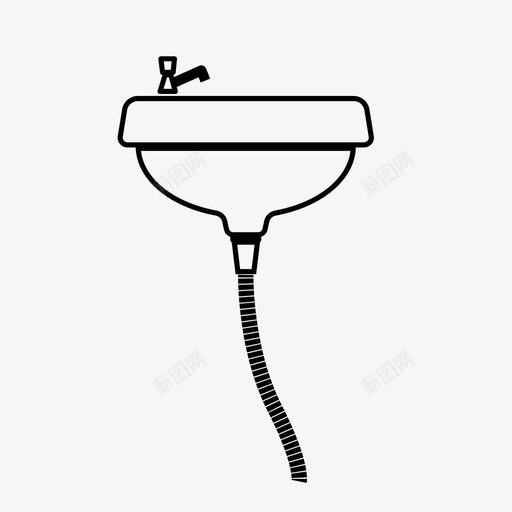 洗脸盆清洁水槽svg_新图网 https://ixintu.com 洗脸盆 清洁 水槽 水龙 水龙头 头水 房子