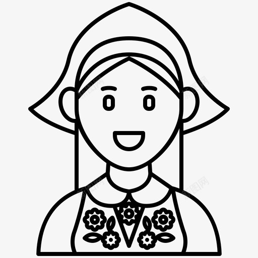 女性角色服饰民俗svg_新图网 https://ixintu.com 女性 角色 民族 瑞典 服饰 民俗
