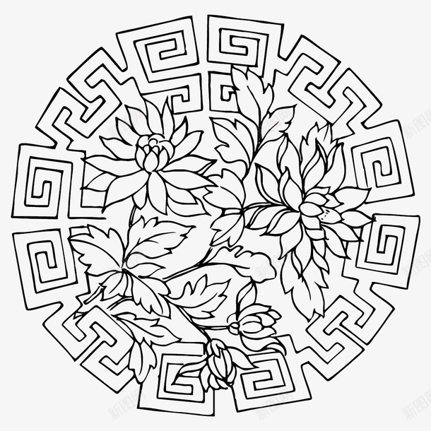 国潮传统图案圆形标花纹10png免抠素材_新图网 https://ixintu.com 传统图案 国潮 圆形标 花纹
