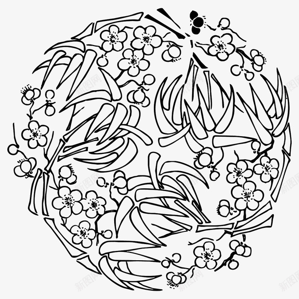 花纹圆形传统图案ai免抠素材_新图网 https://ixintu.com 花纹 圆形 传统图案 中国传统 古典花纹 梅花 AI格式