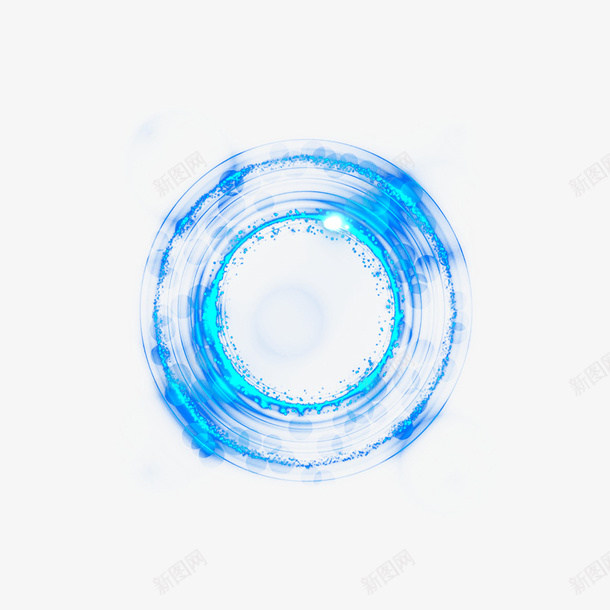 高清PNG蓝色光效背景装饰png免抠素材_新图网 https://ixintu.com 传送光效 光圈 炫酷 科技 蓝色