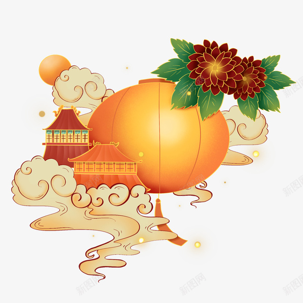 国朝节日灯笼素材png免抠素材_新图网 https://ixintu.com 国朝 传统 习俗 楼阁
