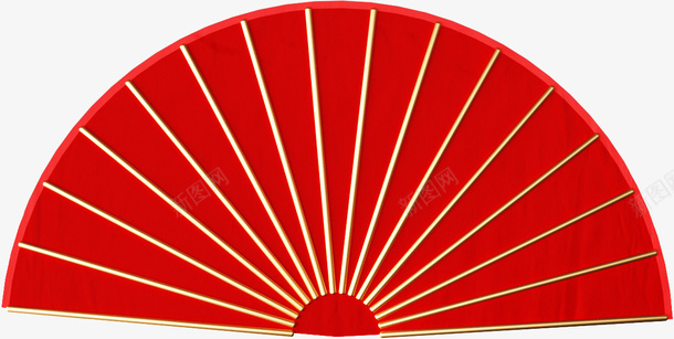 年货节C4D立体红色扇子png免抠素材_新图网 https://ixintu.com 年货节 C4D 立体 红色 红色扇子