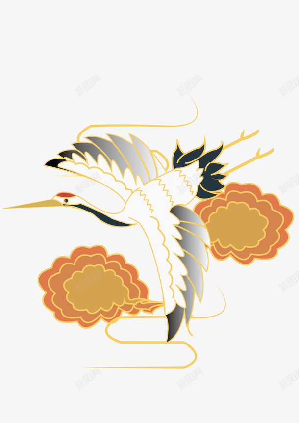 中国风仙鹤飞png免抠素材_新图网 https://ixintu.com 国风 仙鹤 卡通 写实