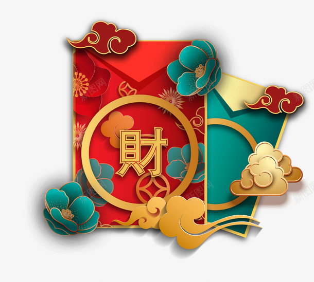 国潮红包元素ai免抠素材_新图网 https://ixintu.com 中国风 国潮 装饰 国潮元素 装饰元素 新国潮 复古 文艺复兴