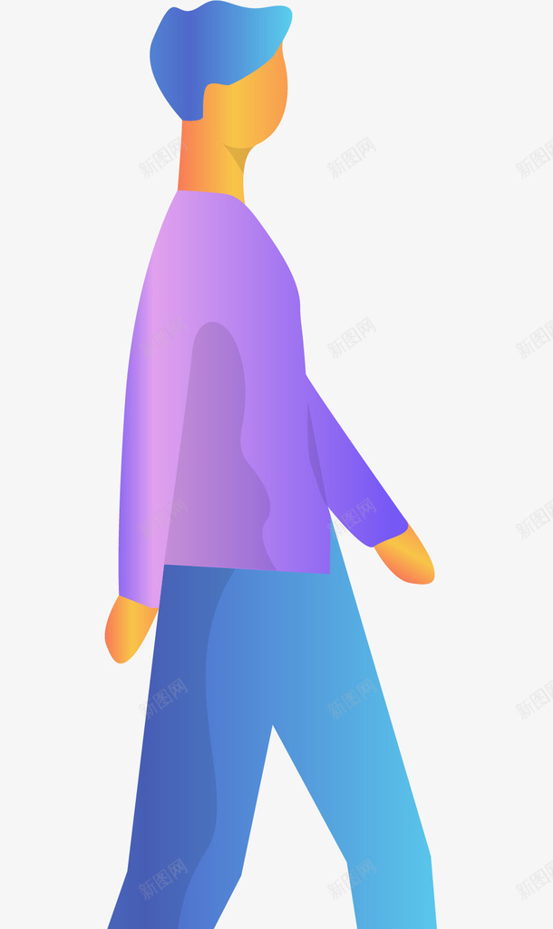 扁平插画人物男像走路png免抠素材_新图网 https://ixintu.com mg动画人物男 人物男像 扁平 插画 走路