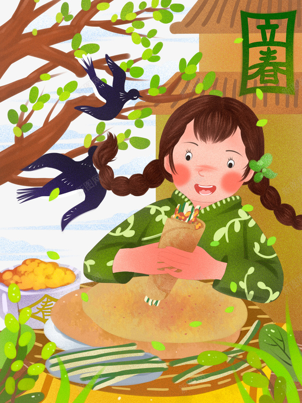 手绘立春燕子卡通人物元素图psd免抠素材_新图网 https://ixintu.com 元素图 卡通人物 手绘 春天 燕子 立春 黑色燕子