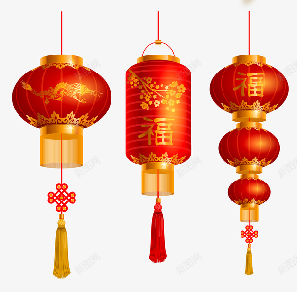 新年灯笼传统喜庆png免抠素材_新图网 https://ixintu.com 新年灯笼 传统 喜庆 元宵节 年味